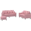 Image de vidaXL Ensemble de canapés 3 pièces avec coussins Rose velours