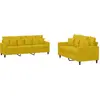 Image de vidaXL Ensemble de canapés 2 pièces avec coussins Velours jaune