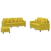 Image de vidaXL Ensemble de canapés 3 pièces avec coussins Velours jaune