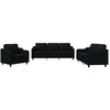 Image de vidaXL Ensemble de canapés 3 pièces avec coussins Tissu noir