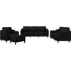 Image de vidaXL Ensemble de canapés 4 pièces avec coussins Tissu noir