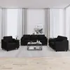 Image de vidaXL Ensemble de canapés 3 pièces avec coussins Tissu noir