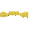 Image de vidaXL Ensemble de canapés 3 pièces avec coussins Tissu jaune clair