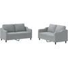 Image de vidaXL Ensemble de canapés 2 pièces avec coussins Tissu gris clair