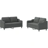 Image de vidaXL Ensemble de canapés 2 pièces avec coussins Tissu gris foncé
