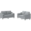 Image de vidaXL Ensemble de canapés 2 pièces avec coussins Tissu gris clair