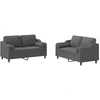 Image de vidaXL Ensemble de canapés 2 pièces avec coussins Tissu gris foncé