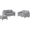 Image de vidaXL Ensemble de canapés 3 pièces avec coussins Tissu gris clair
