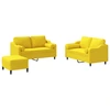 Image de vidaXL Ensemble de canapés 3 pièces avec coussins Tissu jaune clair