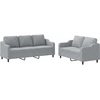 Image de vidaXL Ensemble de canapés 2 pièces avec coussins Tissu gris clair