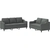 Image de vidaXL Ensemble de canapés 2 pièces avec coussins Tissu gris foncé