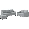 Image de vidaXL Ensemble de canapés 3 pièces avec coussins Tissu gris clair