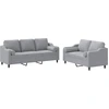Image de vidaXL Ensemble de canapés 2 pièces avec coussins Tissu gris clair