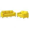 Image de vidaXL Ensemble de canapés 2 pièces avec coussins Tissu jaune clair