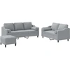 Image de vidaXL Ensemble de canapés 3 pièces avec coussins Tissu gris clair