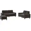 Image de vidaXL Ensemble de canapés 3 pièces noir tissu
