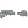Image de vidaXL Ensemble de canapés 3 pièces gris clair tissu