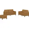 Image de vidaXL 3-pc. Ensemble canapé velours marron