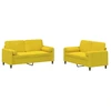 Image de vidaXL Ensemble de canapés 2 pièces avec coussins Velours jaune