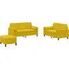 Image de vidaXL Ensemble de canapés 3 pièces avec coussins Velours jaune