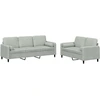 Image de vidaXL Ensemble de canapés 2 pièces avec coussins gris clair velours