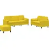 Image de vidaXL Ensemble de canapés 3 pièces avec coussins Velours jaune