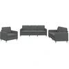 Image de vidaXL Ensemble de canapés 3 pièces avec coussins Tissu gris foncé