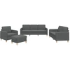 Image de vidaXL Ensemble de canapés 4 pièces avec coussins Tissu gris foncé