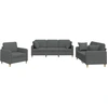 Image de vidaXL Ensemble de canapés 3 pièces avec coussins Tissu gris foncé