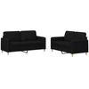 Image de vidaXL Ensemble de canapés 2 pièces avec coussins Tissu noir
