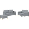 Image de vidaXL Ensemble de canapés 3 pièces avec coussins Tissu gris clair