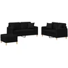 Image de vidaXL Ensemble de canapés 3 pièces avec coussins Tissu noir