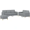 Image de vidaXL Ensemble de canapés 3 pièces avec coussins Tissu gris clair