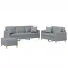Image de vidaXL Ensemble de canapés 3 pièces avec coussins Tissu gris clair