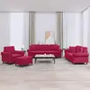 Image de vidaXL Ensemble de canapés 4 pièces avec coussins rouge vin velours