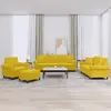 Image de vidaXL Ensemble de canapés 4 pièces avec coussins Velours jaune