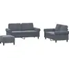 Image de vidaXL Ensemble de canapés 3 pièces avec coussins gris foncé velours