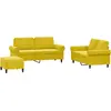 Image de vidaXL Ensemble de canapés 3 pièces avec coussins Velours jaune