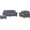 Image de vidaXL Ensemble de canapés 3 pièces avec coussins gris foncé velours