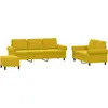 Image de vidaXL Ensemble de canapés 3 pièces avec coussins Velours jaune