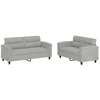 Image de vidaXL Ensemble de canapés 2 pièces avec coussins gris clair tissu microfibre