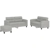 Image de vidaXL Ensemble de canapés 3 pièces avec coussins gris clair tissu microfibre
