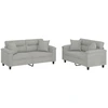 Image de vidaXL Ensemble de canapés 2 pièces avec coussins gris clair tissu microfibre