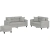 Image de vidaXL Ensemble de canapés 3 pièces avec coussins gris clair tissu microfibre