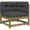 Image de vidaXL Canapé d'angle de jardin avec coussins Pin imprégné
