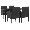 Image de vidaXL Ensemble de jardin 5 pièces noir Poly rotin et acier