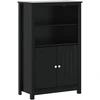 Image de vidaXL Armoire de salle de bain BERG Noir 69,5x34x110 cm Pin massif