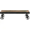 Image de vidaXL Table basse à roulettes en vieux bois massif 100x55x26 cm