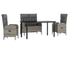 Image de vidaXL Ensemble de jardin 4 pièces avec coussins Gris Poly rotin