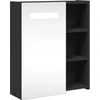 Image de vidaXL Armoire de toilette avec éclairage LED noir 45x13x52 cm